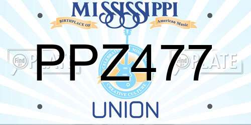 PPZ477 Mississippi License Plate