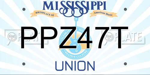 PPZ47T Mississippi License Plate