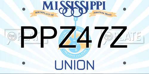 PPZ47Z Mississippi License Plate