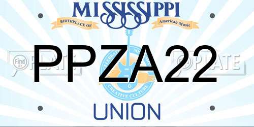 PPZA22 Mississippi License Plate