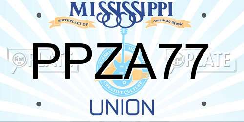 PPZA77 Mississippi License Plate