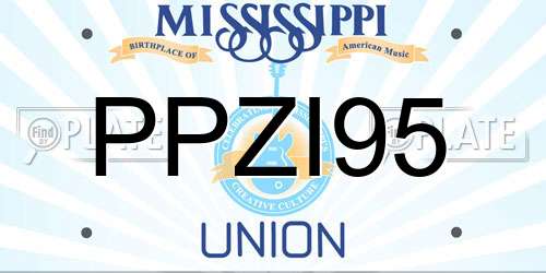 PPZI95 Mississippi License Plate