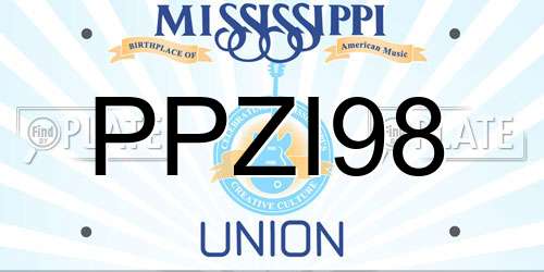 PPZI98 Mississippi License Plate
