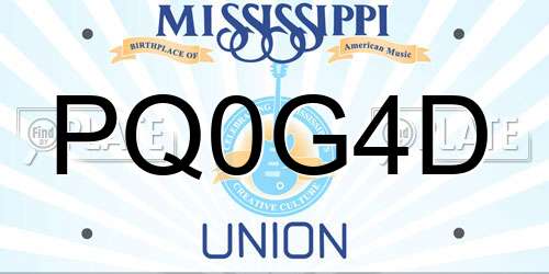 PQ0G4D Mississippi License Plate