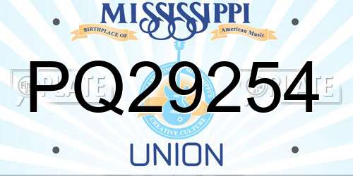 PQ29254 Mississippi License Plate