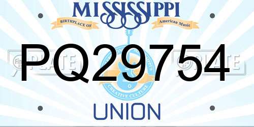 PQ29754 Mississippi License Plate
