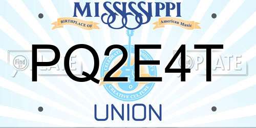 PQ2E4T Mississippi License Plate