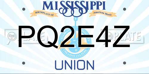 PQ2E4Z Mississippi License Plate