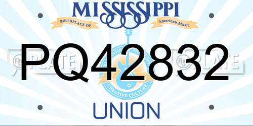 PQ42832 Mississippi License Plate