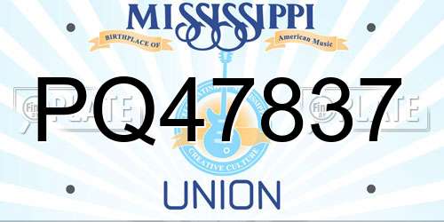 PQ47837 Mississippi License Plate