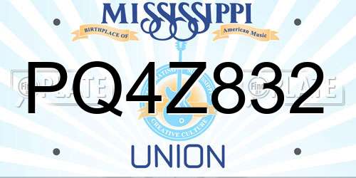 PQ4Z832 Mississippi License Plate