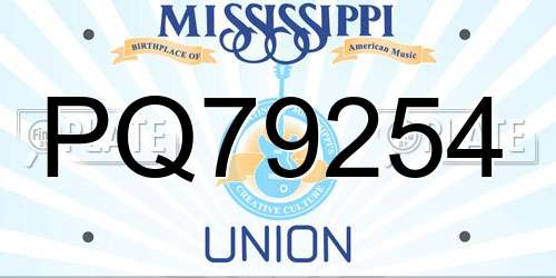 PQ79254 Mississippi License Plate