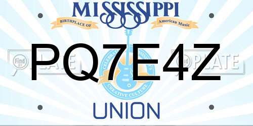 PQ7E4Z Mississippi License Plate