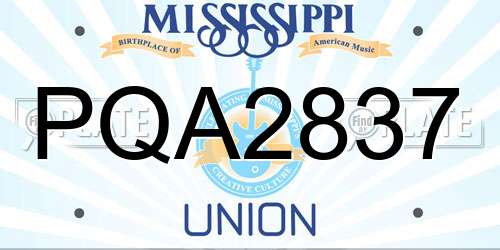 PQA2837 Mississippi License Plate