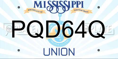 PQD64Q Mississippi License Plate
