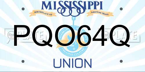 PQO64Q Mississippi License Plate