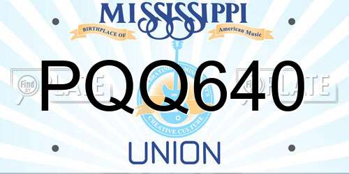 PQQ640 Mississippi License Plate