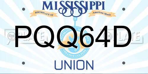 PQQ64D Mississippi License Plate