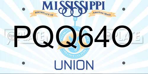 PQQ64O Mississippi License Plate