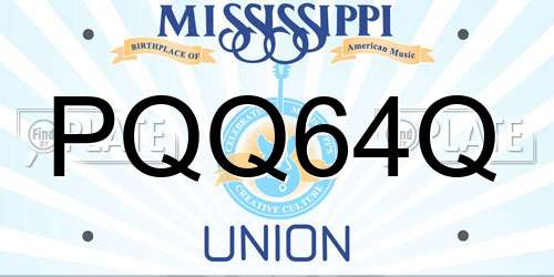 PQQ64Q Mississippi License Plate