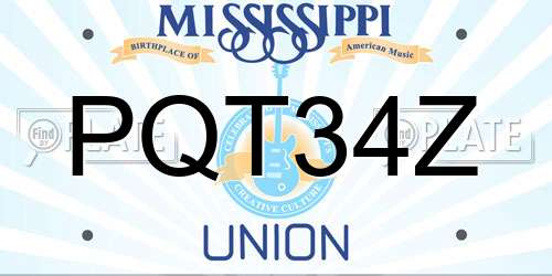 PQT34Z Mississippi License Plate