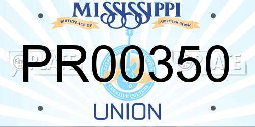 PR00350 Mississippi License Plate