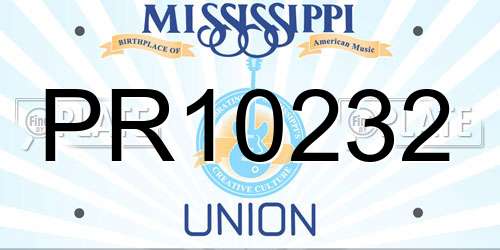 PR10232 Mississippi License Plate