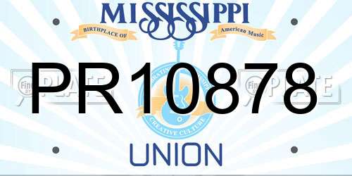 PR10878 Mississippi License Plate