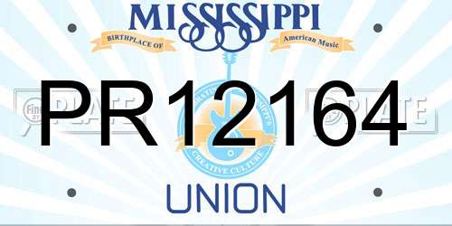 PR12164 Mississippi License Plate