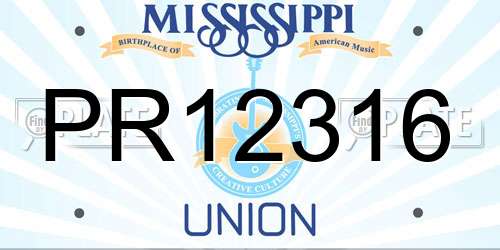 PR12316 Mississippi License Plate