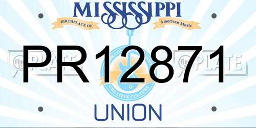 PR12871 Mississippi License Plate