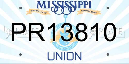 PR13810 Mississippi License Plate