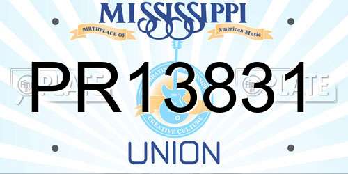 PR13831 Mississippi License Plate