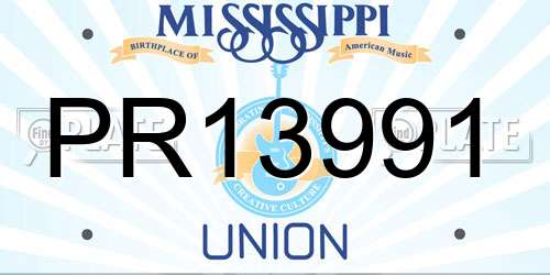 PR13991 Mississippi License Plate