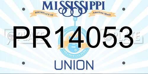 PR14053 Mississippi License Plate
