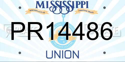 PR14486 Mississippi License Plate