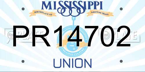 PR14702 Mississippi License Plate