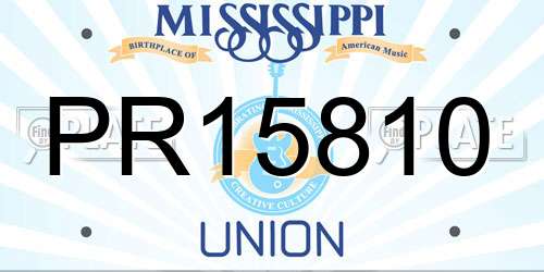 PR15810 Mississippi License Plate
