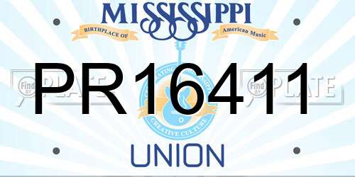 PR16411 Mississippi License Plate