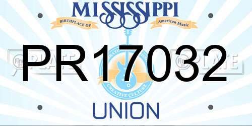 PR17032 Mississippi License Plate