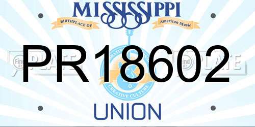PR18602 Mississippi License Plate