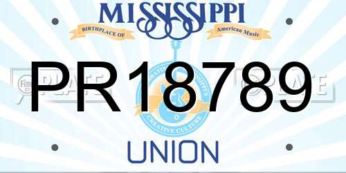PR18789 Mississippi License Plate