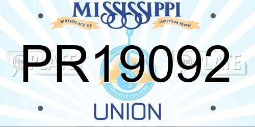 PR19092 Mississippi License Plate