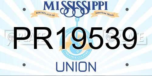 PR19539 Mississippi License Plate