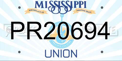 PR20694 Mississippi License Plate
