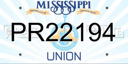 PR22194 Mississippi License Plate