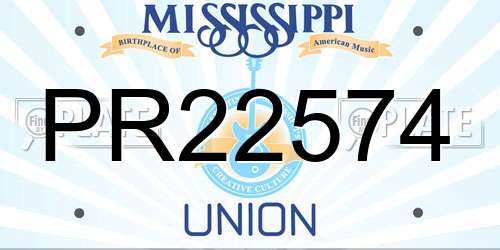 PR22574 Mississippi License Plate