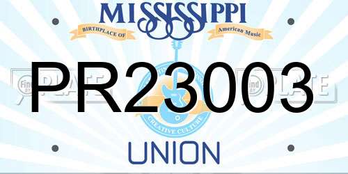 PR23003 Mississippi License Plate