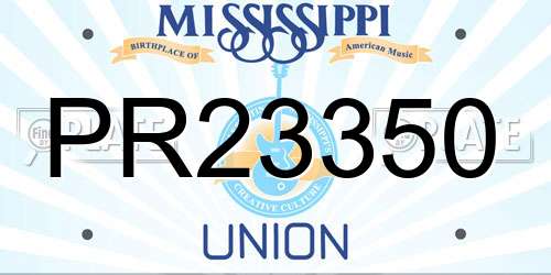 PR23350 Mississippi License Plate