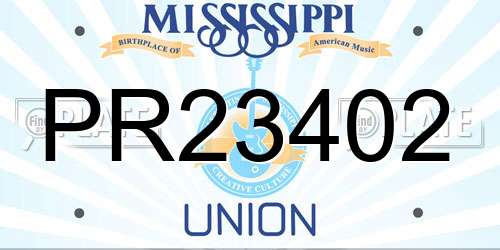 PR23402 Mississippi License Plate